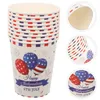 Gobelets jetables pailles 48 pièces, tasse en papier drapeau américain, vaisselle de service de fête de café du jour de l'indépendance, décoration à thème du 4 juillet