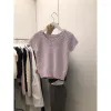 Abiti da lavoro Semplice Vento Set Testa con scollo a V Top a maniche corte 2023 Estate Sezione sottile Maglia esterna Piccola camicia Abbigliamento femminile Drop Del Otfmk