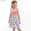 Girl's Dresses Summer Kids Print Dresses For Girls Birthday Party Dresses 2023 Children Clothes Rainbow Tutu Mesh Princess Dress 3-8Y yq240327