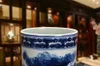 Vasi Ceramica Jingdezhen Drago dipinto a mano di fascia alta Drago Quattro Mari Vaso celeste Arredamento classico cinese Decorazione della casa