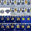 Retro Football 13 Kurt Warner Trikot 1985 40. 1979 1999 Vintage 28 Marshall Faulk 85 Jack Youngblood 29 Eric Dickerson 75 Deacon Jones 36 Jerome Bettis Lila Weiß