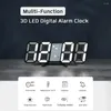 Horloges murales 3D LED Horloge numérique Décor Glowing Nuit 12/24h Table électronique Alarmes Mode Chambre 3 Li Q9f9