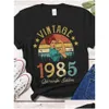 여성 티셔츠 여자 039S Tshirt Vintage 1985 Limited Edition Retro Funny 36 번째 생일 O 목 셔츠 패션 프린트 캐주얼 짧은 슬리브 otijb