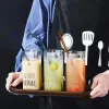 Pailles en verre écologiques pailles à boire réutilisables pailles à cocktail en verre multicolores pour jus de lait café bar boissons accessoire LL
