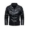 2023 Veste en cuir hommes hiver polaire moto veste en cuir faux col de fourrure amovible coupe-vent Ropa de Hombre manteau mince N8Wo #