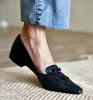 Retro Simple Shoes For Spring Slip On Korea Style Women Loafers Casual Flat Shoes Womens Flats Cowhide Loafers For Female 240307