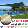 Nets 2.4x2.4x2.4m Triangle Waterproof Sun Shade Sail Outdoor Beach Camping Awning Garden Terrace Pool Sun Canopy Car Sunshade Cloth