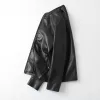 men Bomber Leather Jacket 2023 Anti-wind Zipper Casual Slim Fit Jacket Coats Motorcycle PU Leather Jacket Fi Men Clothing H0Z2#