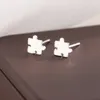 Boucles d'oreilles à tige en plaqué argent, Puzzle d'idiots à la mode, animé et amusant