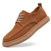 Chaussures décontractées Style britannique Hommes Désert À Lacets En Cuir De Vache En Daim Chaussures Plates Respirantes Baskets En Plein Air Foowear Zapato