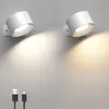 벽 램프 LED SCONCES LIGHT 3 밝기 레벨 색상 모드 조명 2000mAh 배터리 작동 360 ° 회전식 터치 제어