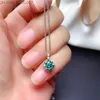 Pendant Necklaces New Store Sells Blue Green Mlite Pendants 1Ct 6.5Mm Vvs Laboratory With Certificate Engagement Necklace Genuine 925 Otvhd