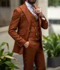 Brown Fi ternos masculinos formais para festa de casamento Custom Made Blazer Define noivo 3 peças jaqueta + calças + colete traje Homme G2gr #