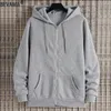 Herrtröjor Autumn Fleece Loose Casual Zipper Jacket Streetwear Solid Color Sweatshirts Male Sportwear Hooded Coats Cardigan