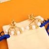 2024 Luxury Quality Charm Stud Earring With Nature Shell Beads Words Flower Designer Have Box Stamp PS3313B