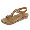 Top New Diamond Roman Style Sandals Heel Shoes Flip Flops For Women Comfortable Versatile Sandles Heels 240228