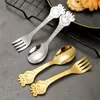 Fourks 1 / 2pcs Spoon pour enfants et fourchette Silver en toute sécurité pour les enfants.Conception intéressante non-toxique polyvalente durable