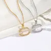 20style Classic Gold Plated Brand Designer Pendants Necklaces Stainless Steel Letter Choker Pendant Necklace Beads Chain Jewelry Accessories Gifts