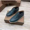 Loro Piano LP LoroSpianasl topkwaliteit heren dames lederen winter echte bontjurk Casual schoenen ontwerper open walk flats mocassin plus maat 45 46218G