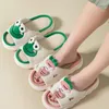 Slippers Lovely Cartoon Frog Linen Women Shoes Couples Non Slip Thick Soled Spring Summer Cotton Cool Home Slides