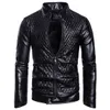 men's Stand-up Punk Collar Slim Leather Jacket, Zipper Decorative Pu Coat, Biker Men Clothes, Casual Male Clothes, Spring, Autum S6v1#