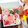 Fleurs décoratives savon fleur boîte cadeau bain pour la journée des enseignants Thanksgiving mariage