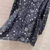 24 early spring new arrival starry sky printed dress loose fit advanced casual slim dress