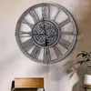 Väggklockor vintage metall Gear Clock Round Simple Creative Quartz vardagsrum tyst dekoration gåva