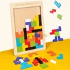 Inteligence Toys 3D drewniana łamigłówka Kolor Kształt Kształtne Gry mózgowe dla dzieci drewniane puzzle zabawki tangrams dzieci 24327