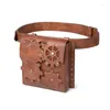 Waist Bags Steampunk Bag Fanny Pack Fashion Gothic PU Leather Hip Belt Purse Travel Pouch Hiking Sport For Women