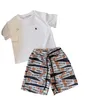 Conjuntos de ropa de lujo para niños, camiseta de manga corta con estampado de letras para niños y niñas de verano, ropa de marca de diseñador de dos piezas para niños, 100cm-150cm H01