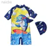 Une pièce HappyFlute été garçons une pièce à manches courtes animaux imprimer maillot de bain Lvely bébé maillot de bain imperméable 24327