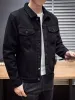 denimjackor man ull jeans kappa för män vadderade varma med får svarta breda axlar padding lågt pris korea herrkläder outwear g u9ad#