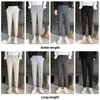 spring Summer Suit Pants Men Stretch Busin Elastic Waist Slim Ankle Length Pant Korean Trousers Male Large Size 40 42 M3DR#