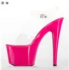 Letni platforma Sandał seksowny PVC przezroczyste szczupłe Ultra High Heels 17cm Sandale buta Buty Dancing Buty 240312