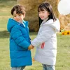 Manteau en duvet pour filles et garçons de 2 à 9 ans, veste longue à capuche, vêtements d'extérieur pour enfants en bas âge