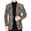 2024 Nouveau Automne Hommes Blazers Plaid Costume Veste Coréenne Design Casual Manteau Printemps Busin Slim Fit Tops Vêtements Pour Hommes Oversize X3wW #