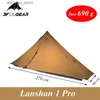 الخيام والملاجئ 2023 T Door الإصدار الجديد 3F Lanshan 1 Pro No See Um 3/4 Season 230 * 80 * 125cm Side 20d Silnylon One Camping Tent24327