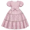 Vestido lindo y moderno para niña con lazo, ropa de princesa, regalo de cumpleaños para niños es para s 240326