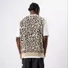 Suéteres para hombres con cuello en V Leopardo Prendas de punto Hombres Mujeres Suéter Sin mangas Primavera Vintage Ropa unisex Beige