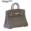 Premium Genuine Leather Bk Handbag Luxury 2024 Togo Top Layer Cowhide Portable Large Capacity Bride Style