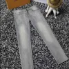 Men's Jeans Designer Brand 2024 Early Spring New Trendy European High End Casual Slim Fit Soft and Comfortable Pure Cotton Denim Pants QPUX