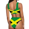 Atacado dropshipping bandeiras jamaicanas impressão adultos verão praia maiô conjunto feminino biquíni quente roupa de banho sexy maduro