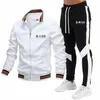Męski garnitur sportowy zimowy Slim Fit Brand Sportswear Cardigan LG Sleeve Wysokiej jakości bieganie 2 -częściowe kurtkę+spodnie dresowe A72X#