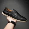 Casual Shoes Leather Men Suede Loafers Business Driving Flat Comfortable Moccasins Leisure Walk