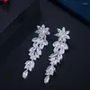 Necklace Earrings Set Bridal Wedding Party Jewelry Cubic Zirconia Flower Elegant Women Crystal Choker Luxury Jewellery Sets Gift