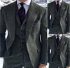 fi New 2024 Brown Men Suit 3 Pieces Slim Busin Casual For Wedding Groom Formal Work Tuxedo Jacket Vest With Pants f11q#