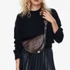 Shoulder Bags Women Alligator Pattern Animal Print Leather Round Handbag Vintage Half Moon 2024 Ins Fashion Wholesale