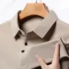 Men Polo Shirt Business Autumn Tshirt Long Sleeve Disual Plar Polo Shirt Fit Slim Corean Clothing Button Dirtts 240314