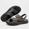 for Slippers Summer Sandals Men and Leather Adult Thick-soled Beach Shoes Non-slip Men's Casual 377 's 5